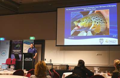 IFS Staff member, Jonah Yick, presenting at the National Recreational Fishing Conference 2019.