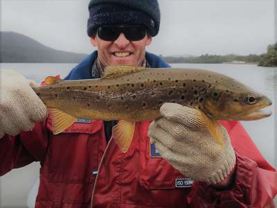 IFS Staff member Christopher Bassano with a Bradys Chain brown trout
